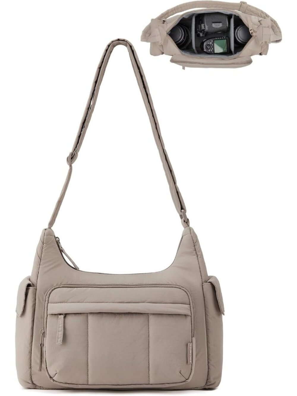 Stylish 2-in-1 Puffy Camera Bag & Everyday Shoulder Bag for Photographers